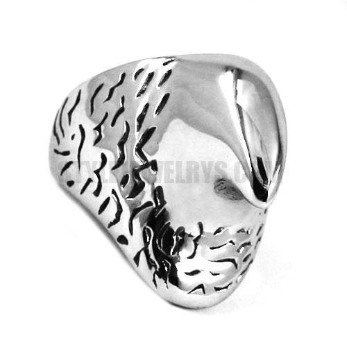 Stainless Steel Rhino Horn Ring SWR0452 - Click Image to Close