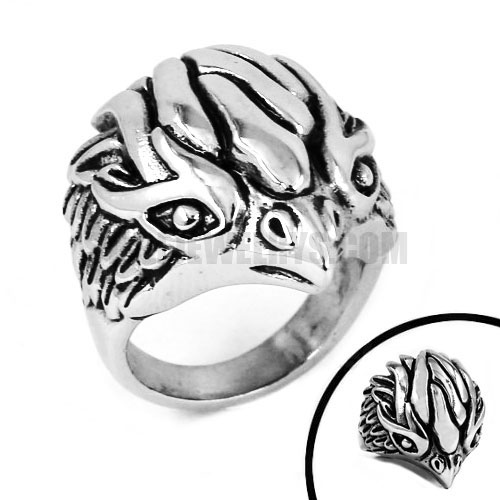 Stainless Steel Bird Head Ring SWR0477 - Click Image to Close