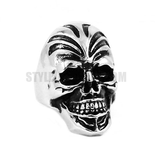 Vintage Stainless Steel Jewelry Skull Ring SWR0483 - Click Image to Close