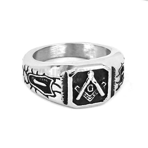 Stainless Steel Freemason Masonic Ring SWR0485 - Click Image to Close