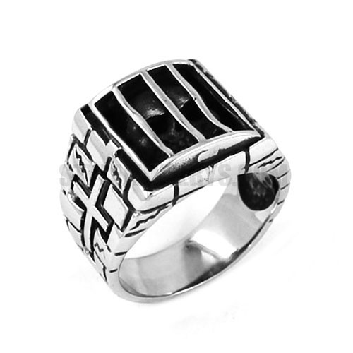 Stainless Steel Cross Skull Men Ring SWR0520 - Click Image to Close