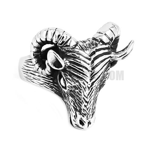 Stainless Steel Sheep Ring SWR0535 - Click Image to Close